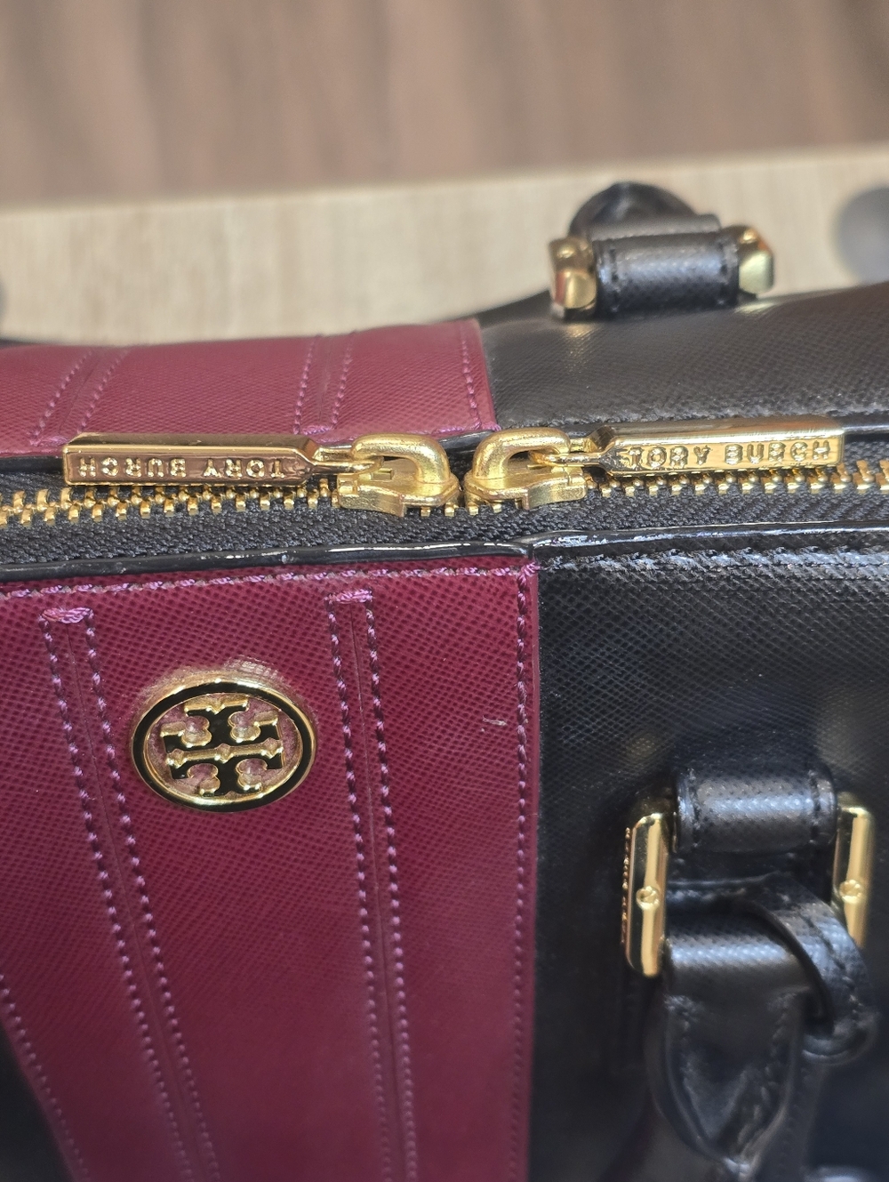 Tory Burch Robinson Stripe Dome Satchel - Picture 9 of 10